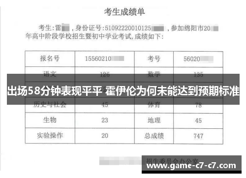 出场58分钟表现平平 霍伊伦为何未能达到预期标准
