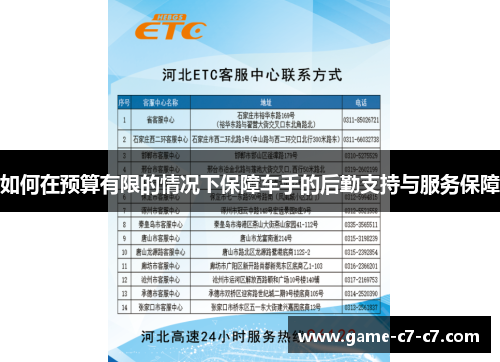 如何在预算有限的情况下保障车手的后勤支持与服务保障