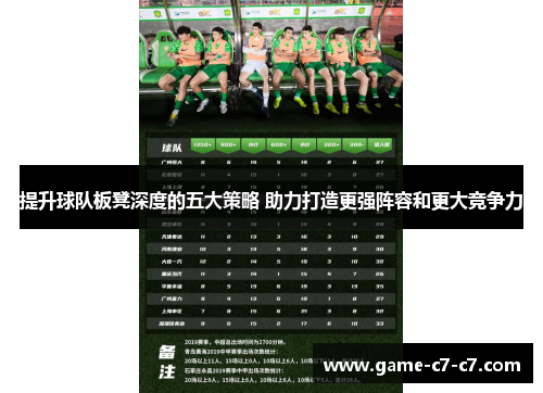 提升球队板凳深度的五大策略 助力打造更强阵容和更大竞争力