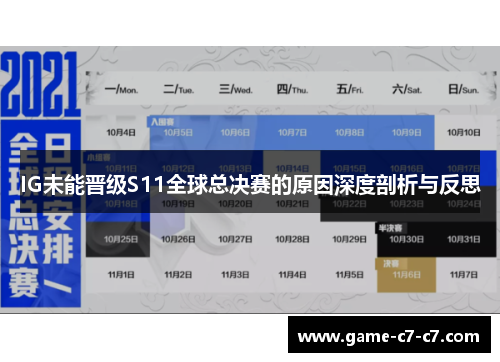IG未能晋级S11全球总决赛的原因深度剖析与反思